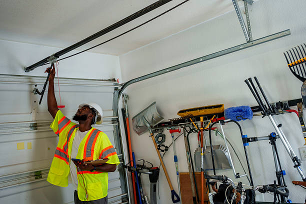 Professional Garage Door Installation technician working in Rocky Point, NY